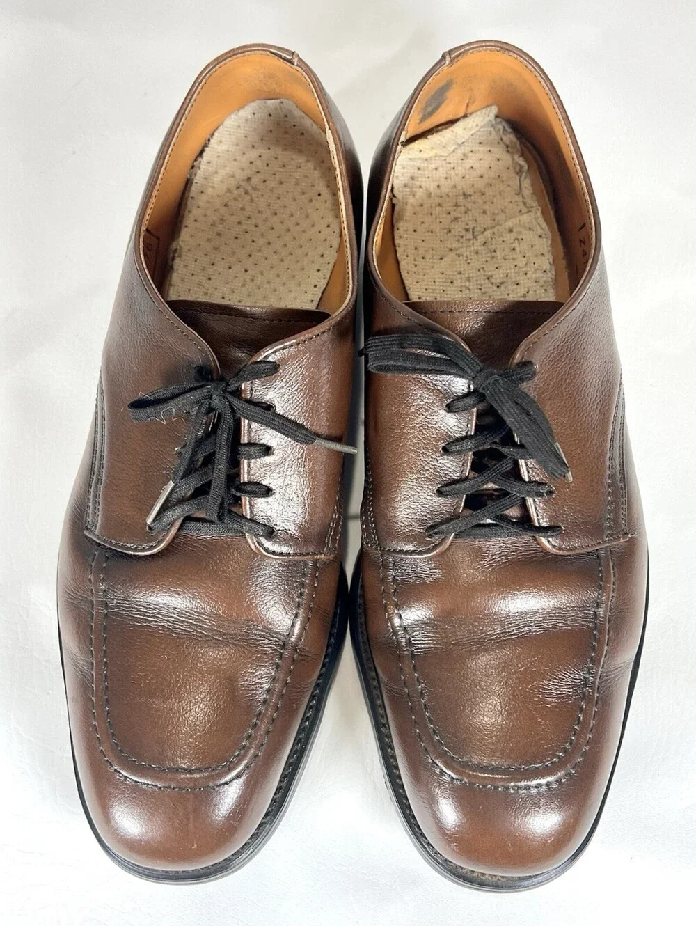 Vintage Red Wing 10438 Moc Toe Shoes Mens Brown Leather Safety Oxford ANSI USA